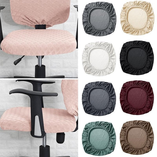 Spandex Elastic Office Chair Cover Jacquard Seat Covers Pineapple Lattice Fleece Slipcover Elastic Computer Seat Protector
