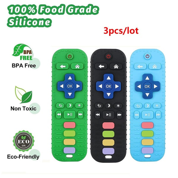 Jouets de dentition en silicone pour bébés tout-petits jouets de dentition en forme de télécommande pour bébés jouets à mâcher soulagement apaiser le