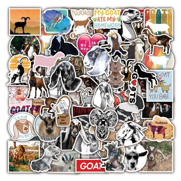 10-50Pcs-set Nubian Goat Sticker Sheep Stickers Ram Graffiti Stickers for DIY Luggage Laptop Skateboard Motorcycle Bicycle Stickers