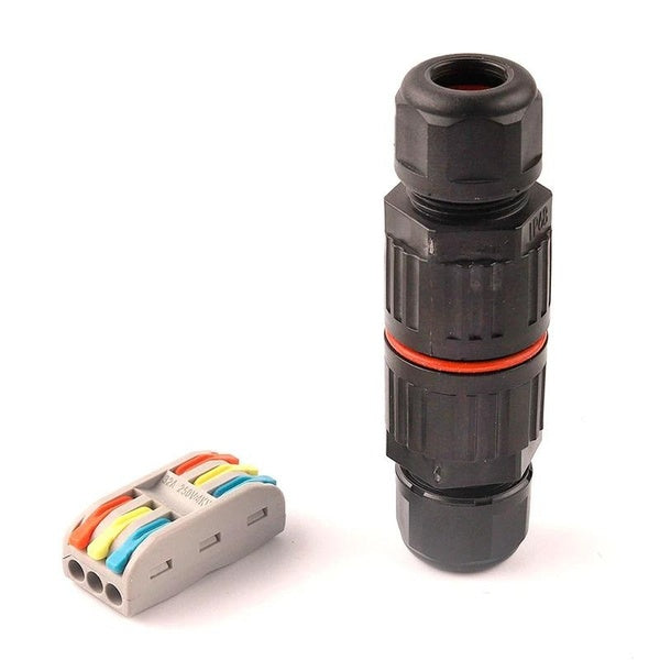 1PCS IP68 Electrical Waterproof Connector Wire Cable 2-3-5 Pin Outdoor Plug Straight Quick Push in Terminal block Conductor Connector