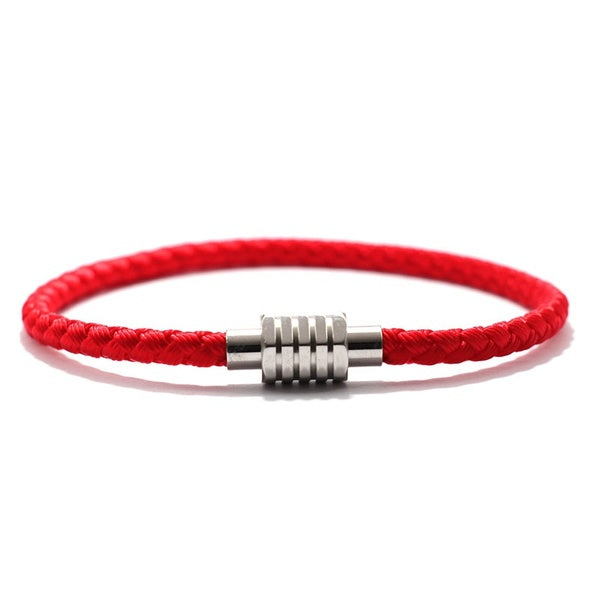 Bracelet de corde de quille pour hommes femmes Bracelet en acier inoxydable inaltérable attirer Couple magnétique Braslet chanceux rouge Brazalete ca