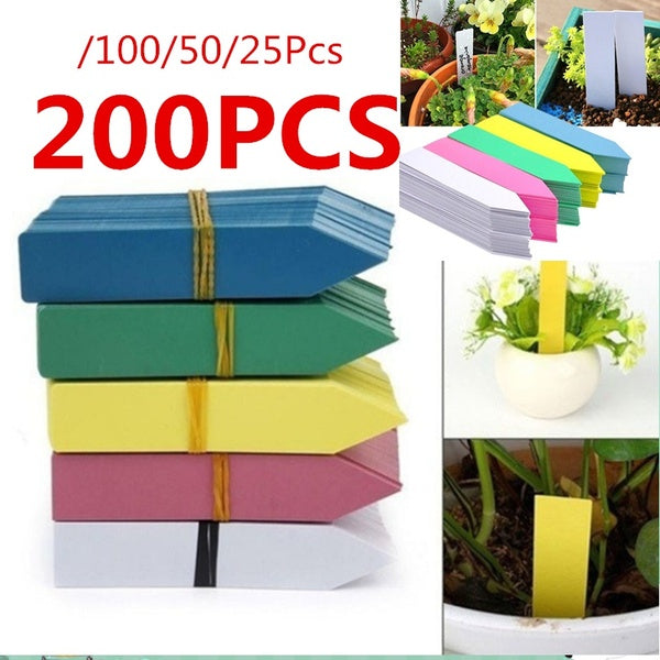 200-100-50-25 Pcs Reusable Labels for Plants Classification Plants Hang Tag PVC Labels Garden Flower Pot Plastic Waterproof