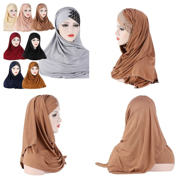 High Quality Hijab Muslim Head Scarves Wrap Turban Shawl Women One Piece Instant Scarf
