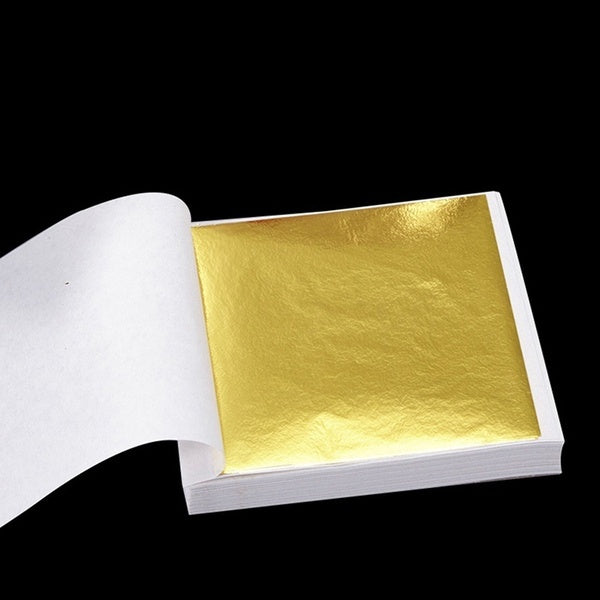 100 Pages 24K Gold alloy Leaf Art Art Design Gold-Plated Frame Decorative Materials ( Not Edible)