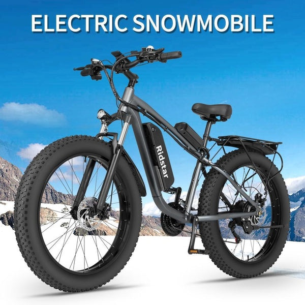 2023 New Original Ridstar E26 1000W 48V 26" Fat Tire Electric Bicycle 14Ah Lithium Battery Mountain Snow eBike