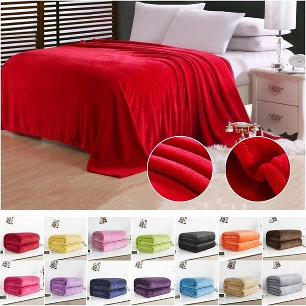 Fashion Soft Throw Blanket Warm Coral Plaid Blankets Travel Flannel Sofa Solid Color Fleece Blankets Office Product Children Blankets 100x140cm,150x2