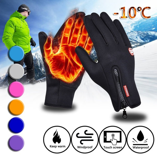 1PR Waterproof Winter Autumn Windproof Bike Gloves Touch Screen Sports Gloves 12 Colors