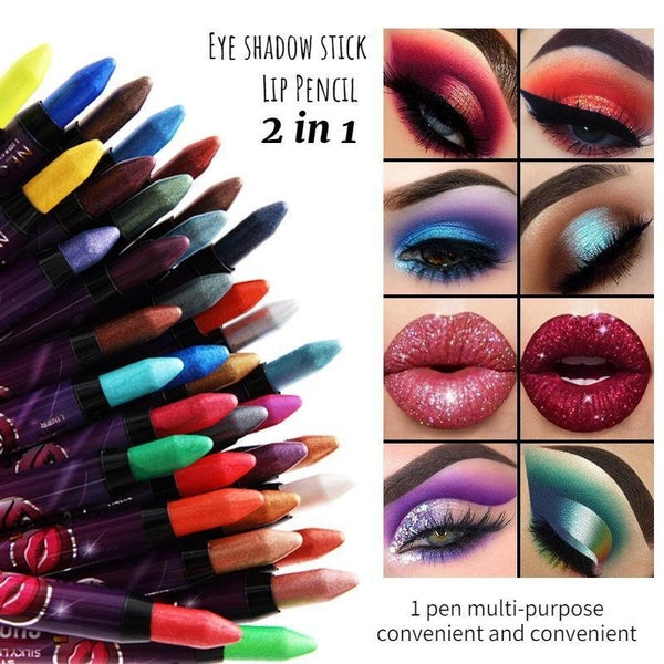 Cross-border eyeshadow pen KISS SUSY, 36-color eyeshadow pen and pen 2-in-1, waterproof and not easy to smudge eyeshadow stick lipstick stick