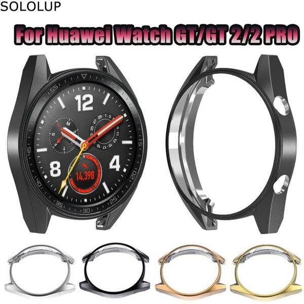 SOLOLUP TPU Screen Protector Case Soft Sport Plated Bumper All-Around Anti-fall Cover for Huawei Watch 2 Pro-GT -GT 2 46mm for Huawei Watch 2 Pro-GT2