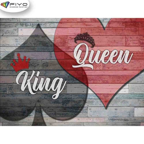 FIYO Queen and King DIY 5D Diamond Painting Full Drill with Number Kits Home and Kitchen Fashion Mosaic Diamond Painting Canvas Wall Decoration Gift