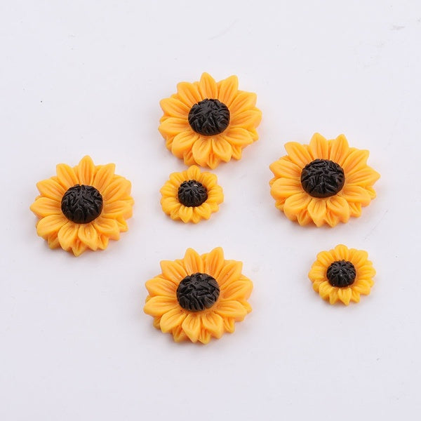 20Pcs-lot Daisy Flower Flat Back Resin Cabochon Scrapbooking Flatback Resin Cabochons for Bows Jewelry Accessories 15-18-25mm