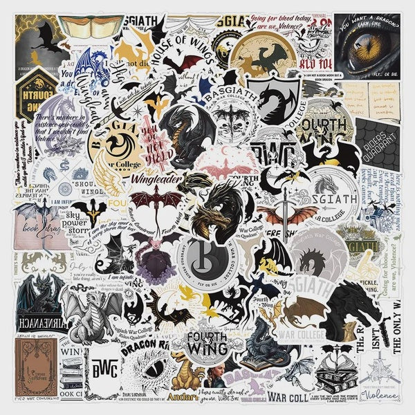 10-50pcs Fantasy Fourth Wing stickers graffiti Stickers for DIY Luggage Laptop Skateboard Motorcycle Stickers