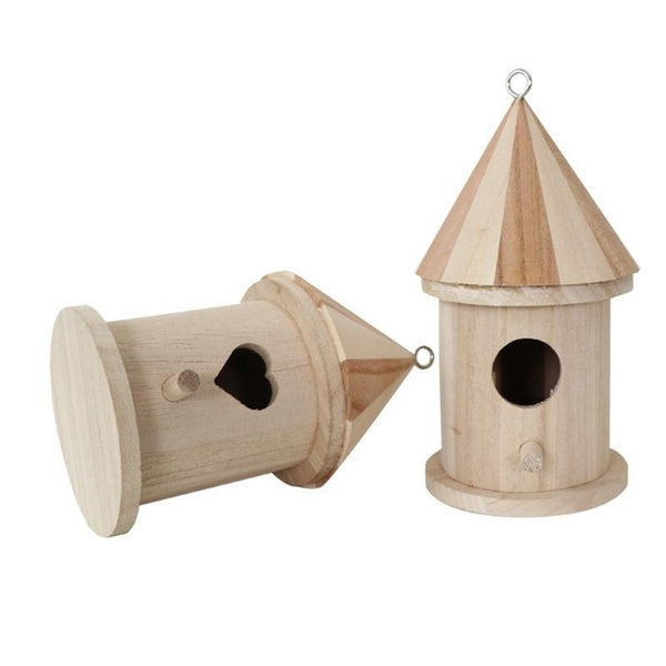 Wooden Bird Large Nest Hanging Bird House Natural Wooden Bird Cage Resting Place Wall-Mounted Outdoor Birdhouse Wooden Box