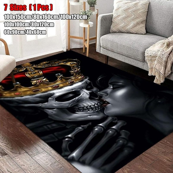 Rugs for Living Room Skull Printed Area Rugs Carpet Modern Home Living Room Decoration Bedroom Washable Floor Mats 40x60cm-60x90cm-80x120cm-100x100cm