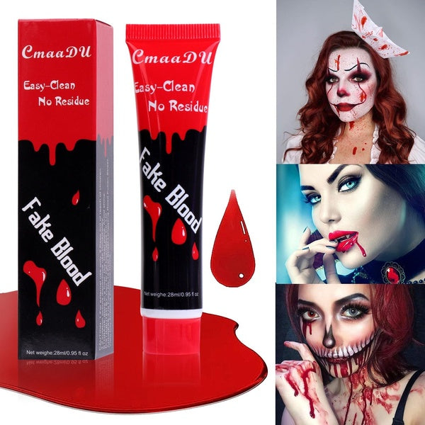 CmaaDu Fashion New Girl Must-have Beauty Fake Blood Tube Halloween Make Up Face Paint Gore Fancy Dress Costume Party