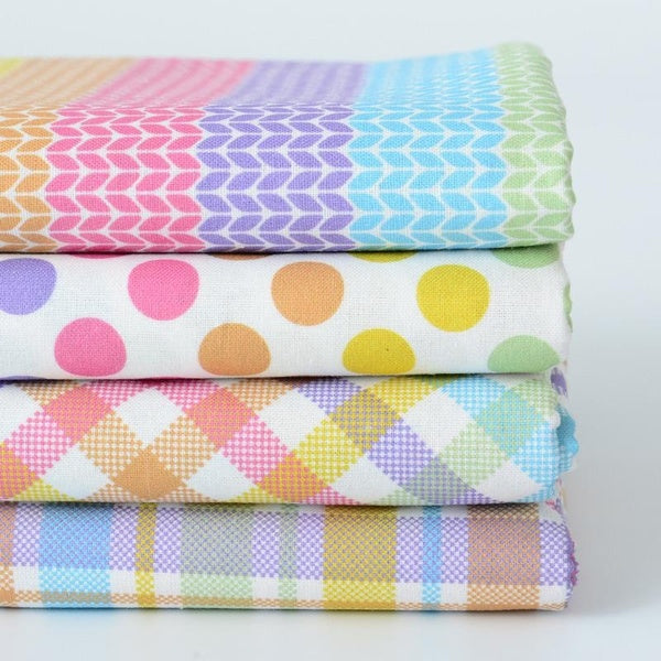 Colorful Print Stripes Pure Cotton Fabric Dress Pillowcase Sewing Clothes DIY Quilting Handmade Fabric By The Meter 50X110CM