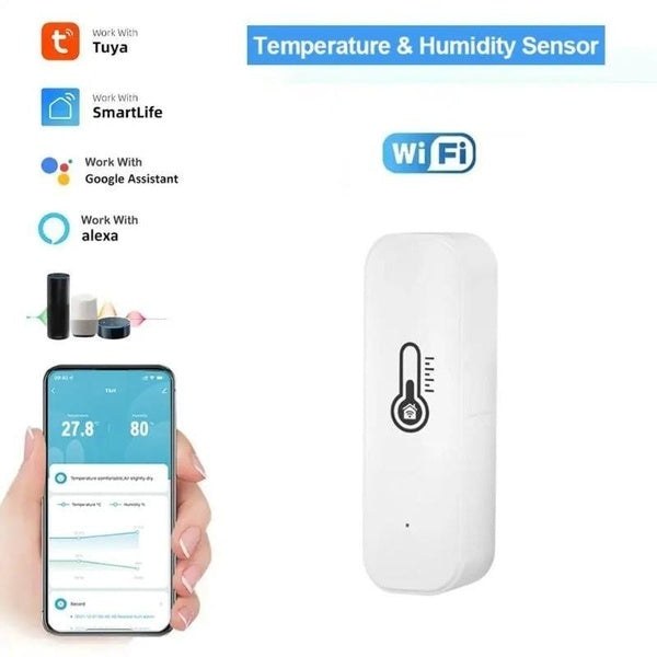 Tuya WiFi Temperature Humidity Sensor SmartLife Remote Monitor For Smart Home Workwith Alexa Google Assistant (no battery)