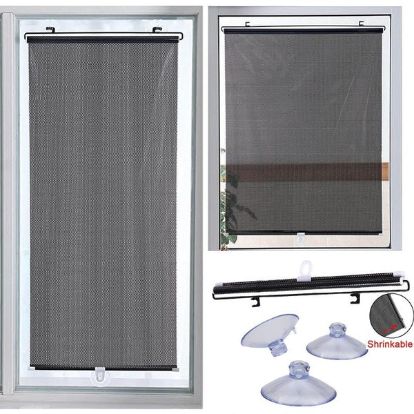 Universal Sunshade Roller Blinds Suction Cup Blackout Curtains for Living Room Car Bedroom Kitchen Office Free-Perforated Window Curtain
