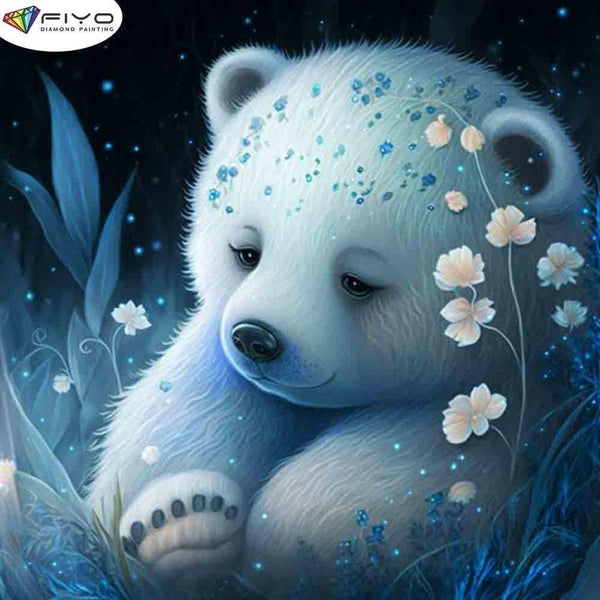 FIYO Lovely Bear Diamond Painting Kits for Adults DIY 5D Diamond Mosaic Diamond Painting Home and Kitchen Fashion Canvas Pictures Wall Decoration Gif