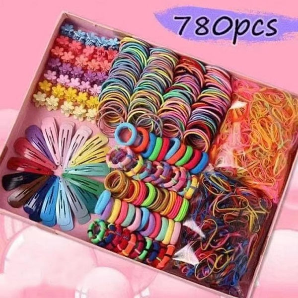 New 780pcs-lot Hair Bands Girl Candy Color Elastic Rubber Band Hair Band Child Baby Headband Scrunchie Hair Accessories for Hair