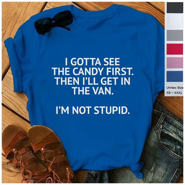 Men's Short Sleeve Crew Neck Graphic Tees Funny Humor Saying I Gotta See The Candy First Novelty Sarcasm Cool Adult T-shirt