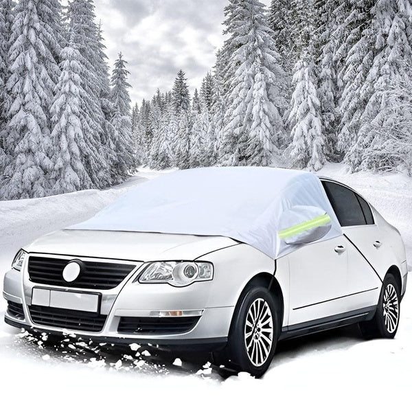 Ceyes Windshield Cover for Ice and Snow, Car Windshield Snow Cover 4-Layer Protection for Snow, Ice, UV, Sunshade, Frost Wiper & Mirror Protector, Wi