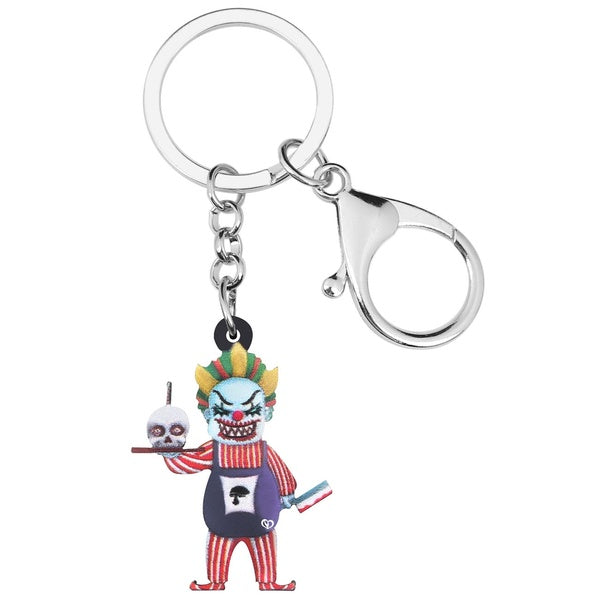 Acrylique Halloween horreur Clown porte-clés porte-clés cadeau pour femmes amis sac à main sac à main bijoux pendentif fête accessoires charme