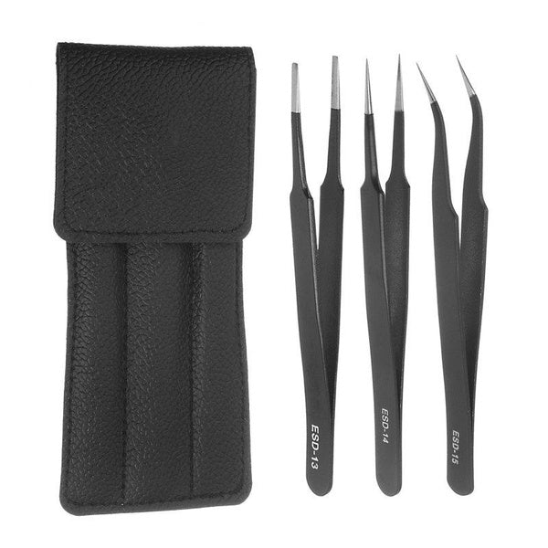 3PCS Precision Tweezers Set ESD Tweezers for Electronics Laboratory Work