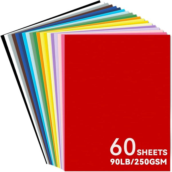 Papier cartonné coloré, papier cartonné lourd A4 couleurs assorties pour Cricut, papier épais pour la fabrication de cartes, scrapbooking, imprimante