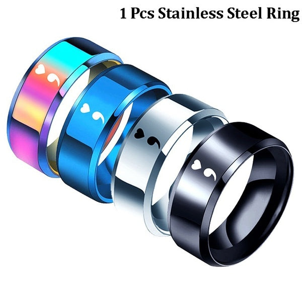 New Jewelry Charm Semicolon Ring Health Gift Ring Stainless Steel Ring for couples