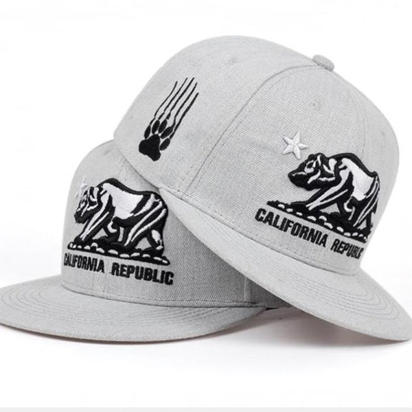 New Arrivals CALIFORNIA REPUBLIC High Quality Clean Up Adjustable Snapback Cap Hip Hop Grey Hat Outdoor Baseball Caps Fashion Casual Hats