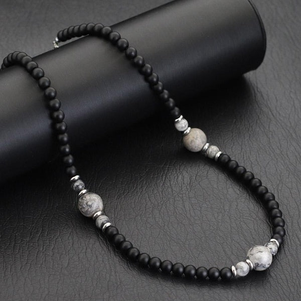 Unique New Natural Stone Necklace For Men 19 Inches Short Choker Collar Perfect Gifts For Boyfriend Lucky Amulet Colar Joias