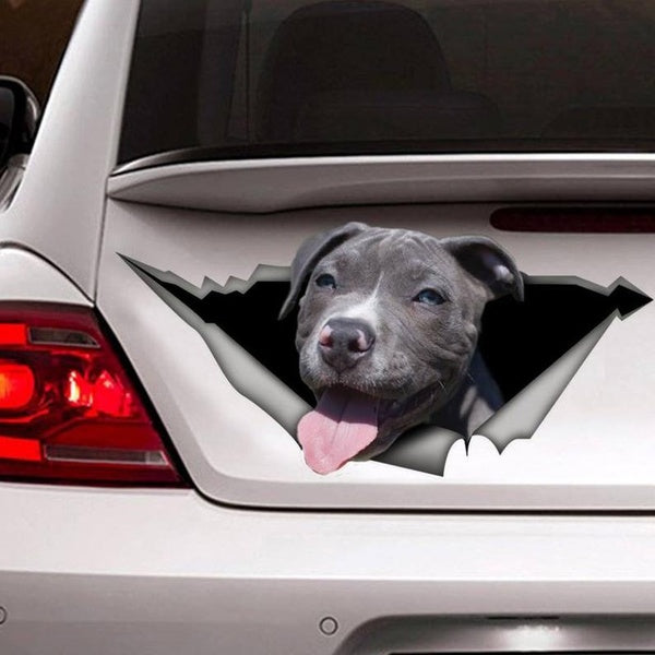 3D Amstaff Dog Car Vinyl Decal Sticker Funny Dog Car Truck Sticker