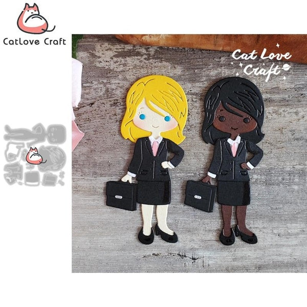 Catlove Woman Suit Metal Cutting Dies Scrapbooking Mold Knife Stencil Die Cuts Card Making DIY Craft Embossing New Dies For 2023