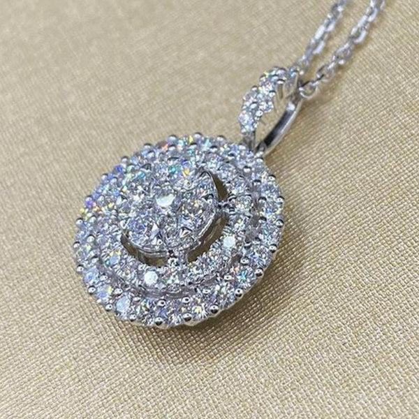 Trendy Micro Inlay Bright Diamond Necklace for Women Engagement Party Jewelry Daily Casual Accessories Matron Inn
