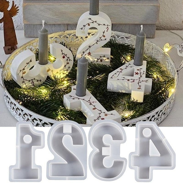 DIY Number Silicone Molds for Holders Casting Craft