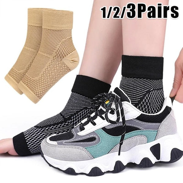 1-2-3 Pairs Plantar Fasciitis Compression Socks for Women & Men - Premium Ankle Compression Sleeve, Ankle Brace for Everyday Use - Provides Arch Supp