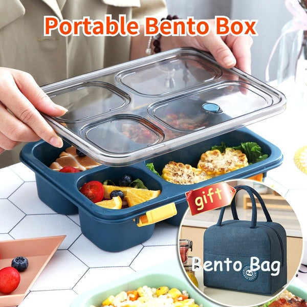 Portable Outdoor Bento Box Food Storage Containers Leak-Proof Lunch Box for Kids Microwaveable Breakfast Boxes with Insulation Bags