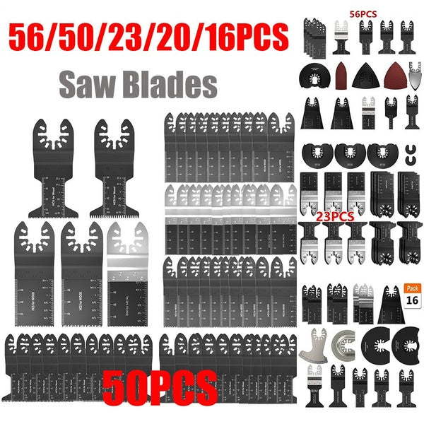 56-50-23-20-16PCS High Carbon Steel Oscillating Saw Blades Saw Cut Blade Multimaster Multitool Wood Cutting Blade Tool Kit