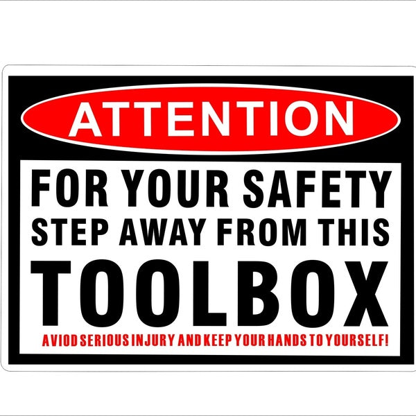 New Fashion Funny Toolbox Warning Decal Sticker Tool Box Pack Set Hard Hat Helmet Vinyl Decal Sticker Waterproof