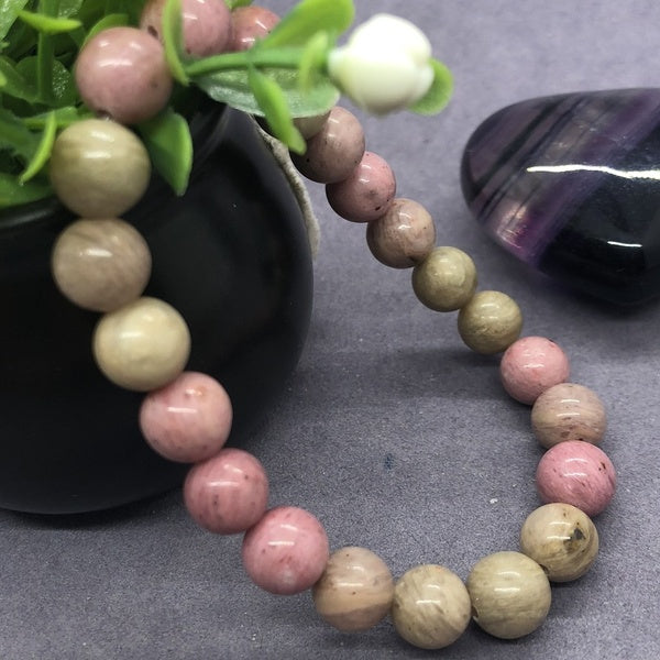 Natural Rhodonite Beads Bracelet GemStone Charms for Girl Female 6-12mm