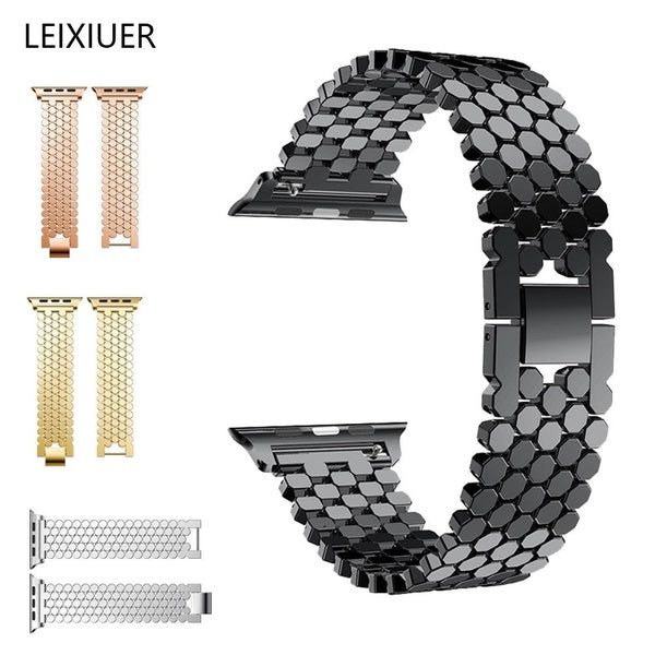 LEIXIUER Stainless Steel Band for Smart Watch Ultra 8 7 49mm 45mm 44mm 40mm 41mm 42mm 38mm for Smartwatch Series 6 SE 5 4 3 2 1,Women Men Metal Link