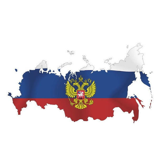 15CM*8.4CM Accessoreis Funny Car Sticker PVC Russian Flag Map Decal