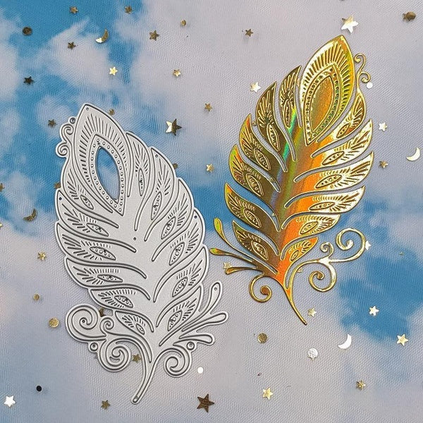 Matrices de découpe en métal en forme de plumes de paon délicates pour loisirs créatifs, gaufrage, scrapbooking, tampons pour la fabrication de carte