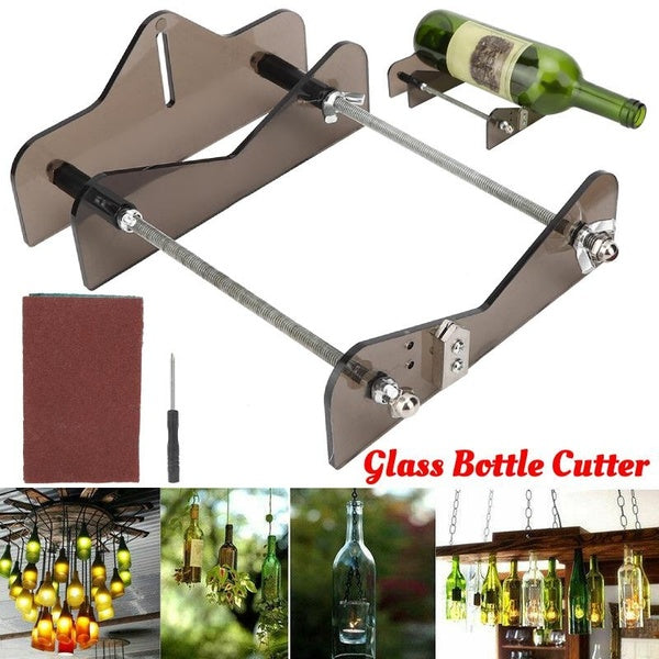 Glass Bottle Cutter Kit - DIY Glass Cutter For Bottles - Beer & Wine Bottle Cutter Tool With Sandpaper