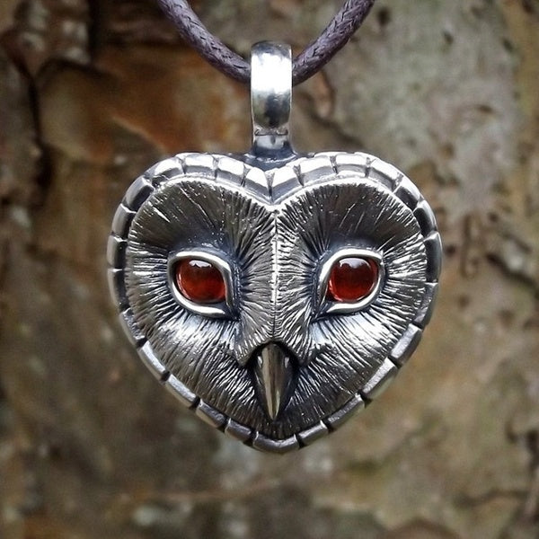 925 Sterling Silver Creative Vintage Hibou Ruby Pendentif Collier De Mode Charme Pierres Précieuses Dames Bijoux Fête Cadeau De Mariage Accessoires C