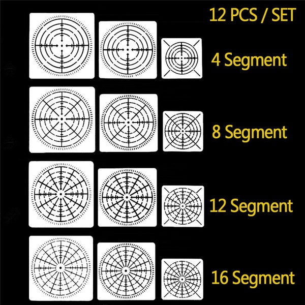 12pcs-set Mandala Dotting Stencils Mandala Dot Painting Templates Mylar Painting Stencils For Bullet Journal Notebook-Diary-Scrapbooking-Painting-Dra