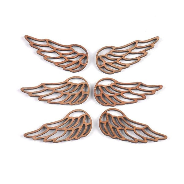 20pcs-lot Wing Natural Wooden Pieces Wood DIY Home Decorations Crafts Scrapbooking Embellishments Gifts 23X56mm M1603