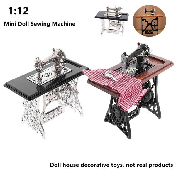 1:12 Doll house Decor Miniature Furniture Sewing Machine for Dolls House Kids Toys Decoration