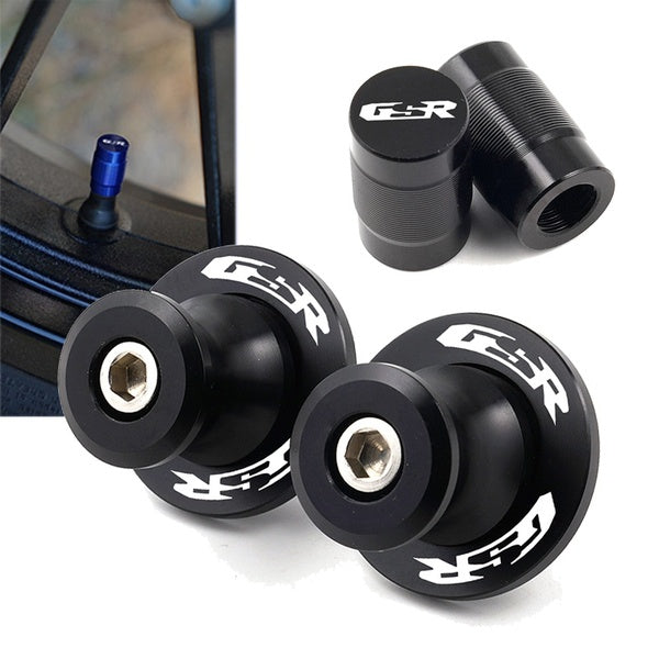 For Suzuki GSR 750 600 400 GSR400 GSR600 GSR750 Motorcycle Accessories CNC Aluminum M8 Swingarm Spools Slider Stand Screw Valve Tire cap